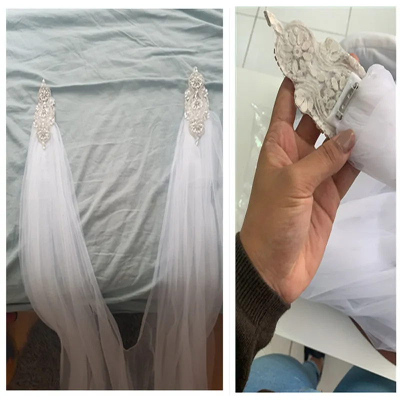 Voile de cape en tulle doux pour patients, dos en V, longueur chapelle, accessoires de mariage, voile initié