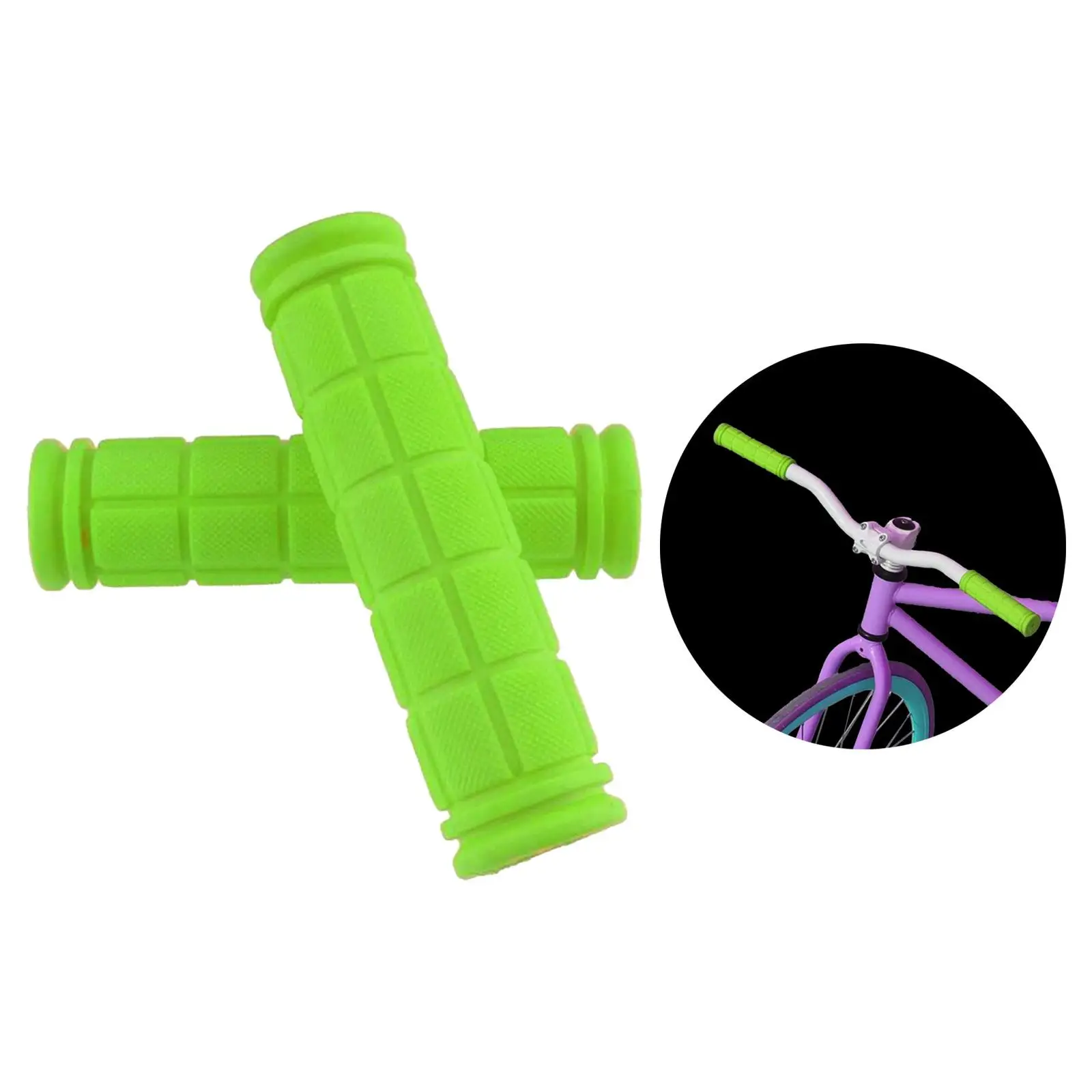 2x Bike Handlebar Grips Soft Cycling Short Bar Cover for Mountain Road Bikes image 4