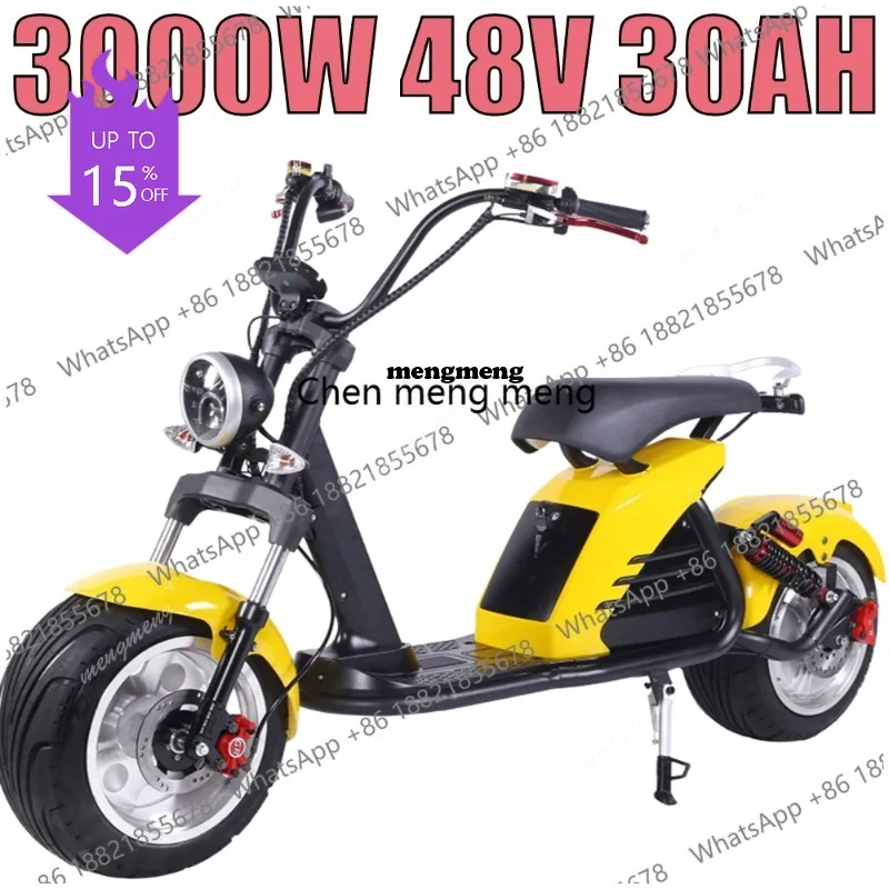 

A61 Electric Adult Off-road 3000W60V30AH Electric Bicycle Double Seat Electric Motorcycle Mountain Fat Tire Mobility