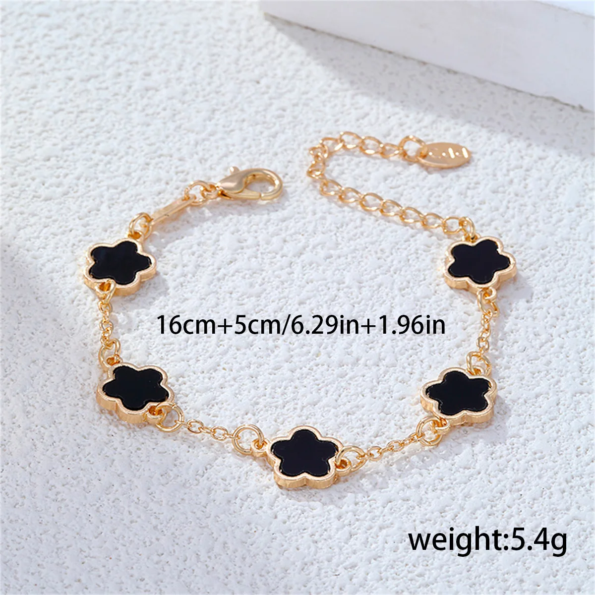 Hot Selling New Plant Clover Adjustable Bracelet for Women Gold Plated Single Sided Five Leaf Flower Charm Bracelet Jewelry Gift