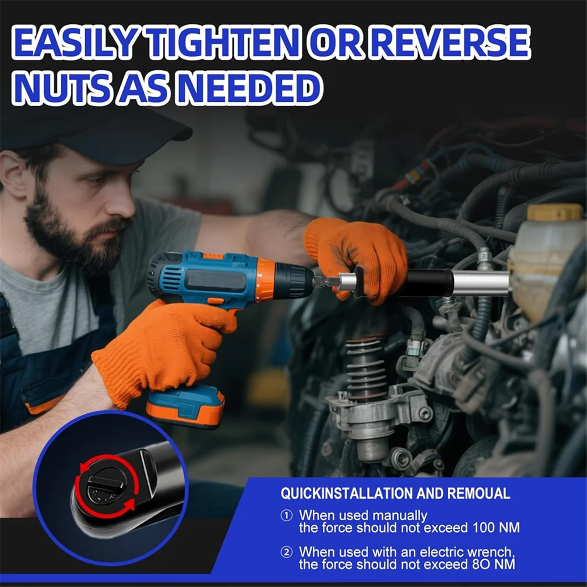 

A83Z 1/2-дюймовый ударный удлинительный ключ со смещением, ручная/электрическая/пневматическая ударная удлинительная трещотка для узких помещений, адаптеры