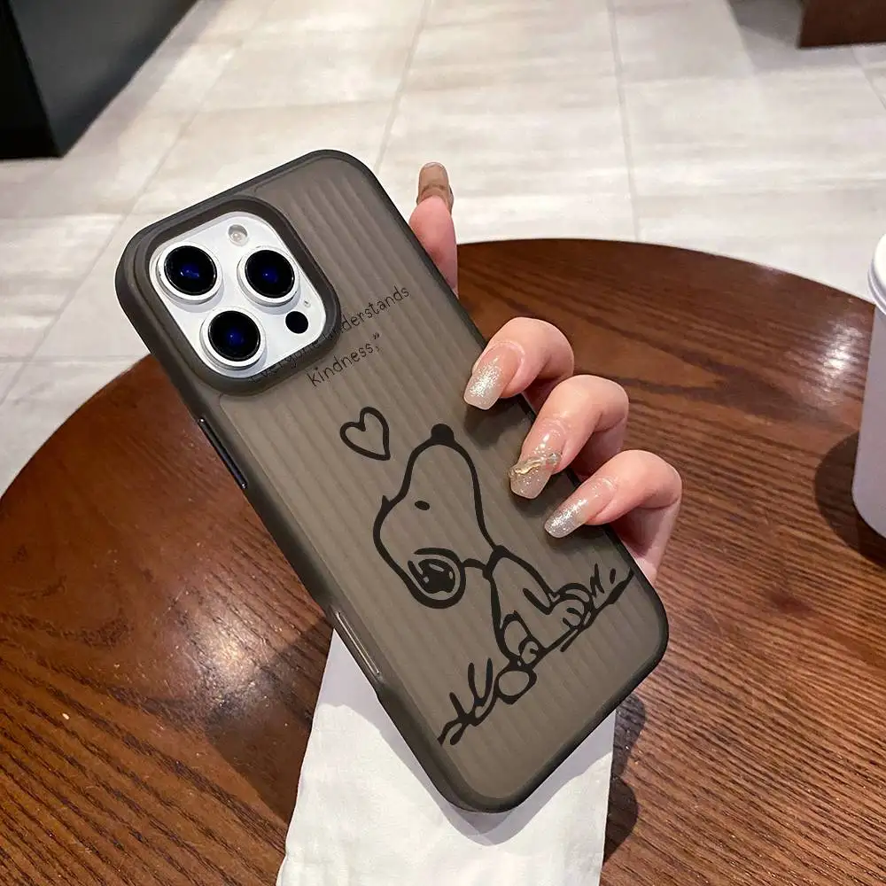 الكرتون سنوبيس خط جراب هاتف المموج نمط جراب هاتف آيفون 17 الهواء 16 15 14 13 12 11 زائد برو ماكس غطاء #3