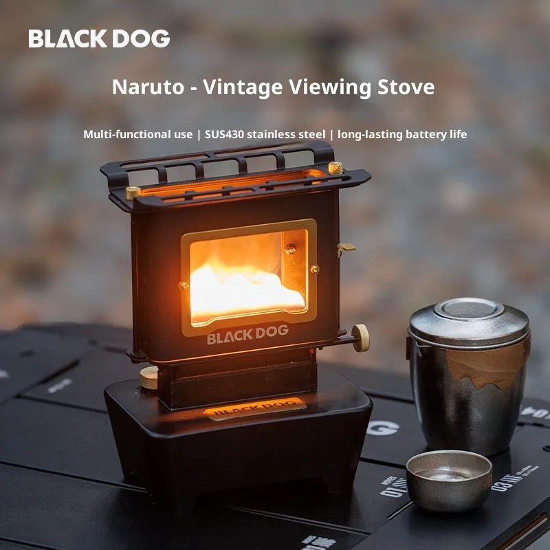 BLACKDOG Newest Small Viewing Stove Outdoor  Heater Stove Portable Fire BurningCampingPlatform SUS430Stainless Steel Mini Fire