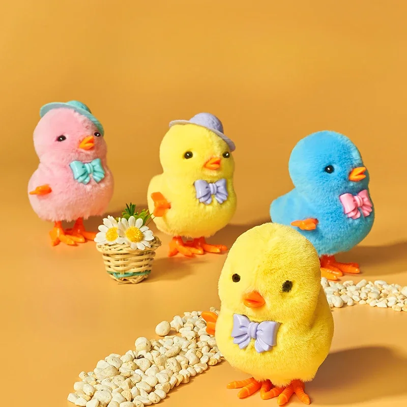 

1pcs Cute Wind Up Chick Plush Animals Toys for Children Kids Boy Girl Stuffed Animal Chicken Clockwork Walking Toddler Toy