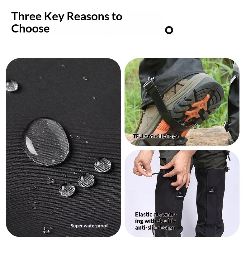 الرجال والنساء في الهواء الطلق الثلوج أغطية الحذاء مكافحة الرش المياه تنفس ومكافحة الرمال الساق الحرس القدم يغطي أحزمة بولي TPU