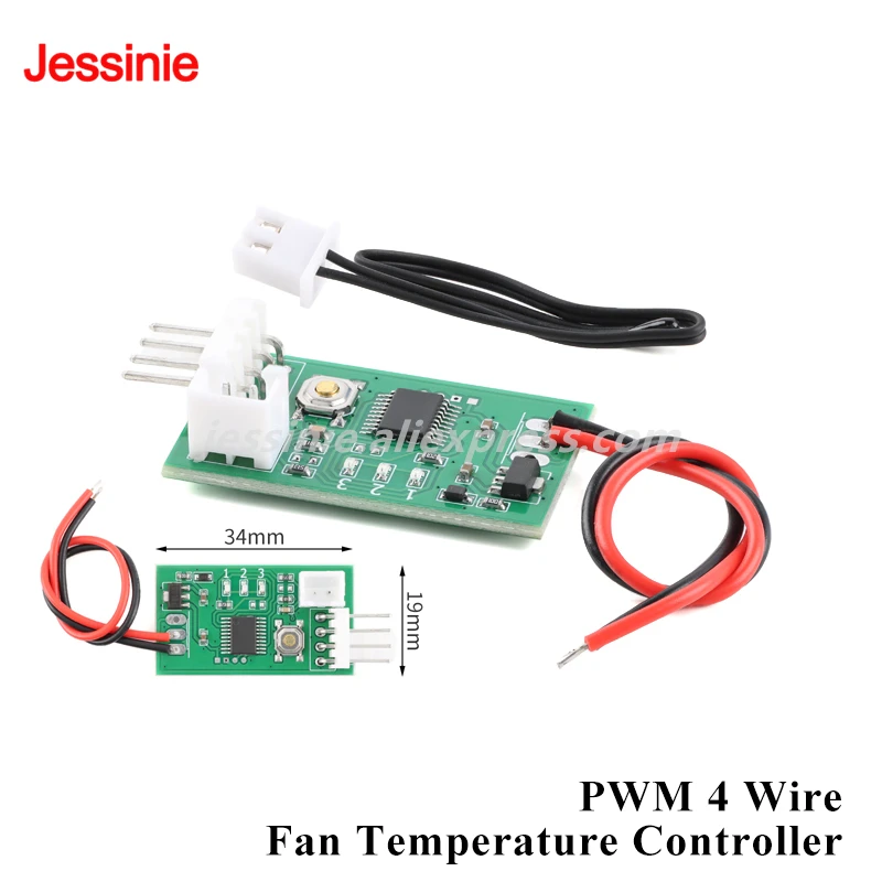 5pcs/1pc DC 12V PWM Speed Controller Fan Speed Governor 4 Wire Computer Temperature Control Switch PC CPU Cooler Fan Alarm STK