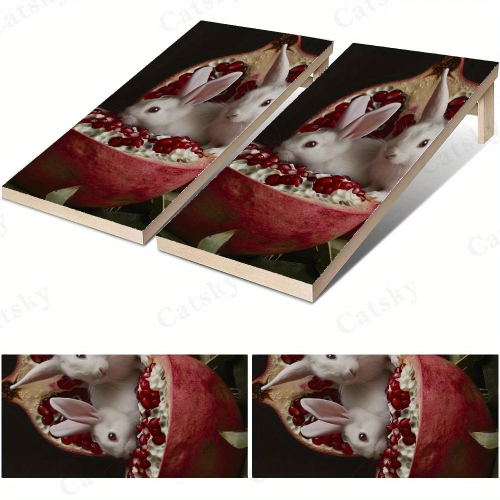 Etiqueta engomada surrealista del arte del conejo de la Granada, alto valor! Calcomanías de tablero de arena de vinilo plano 2D: económicas y de alto valor, sin burbujas
