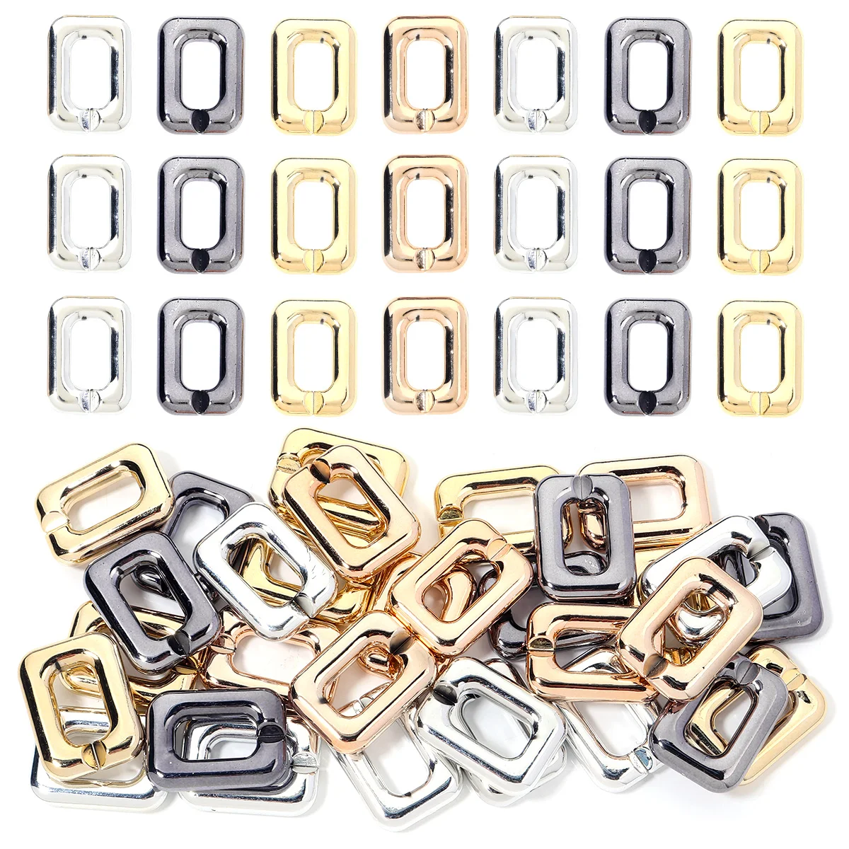 10pcs/Lot Acrylic Chain Buckle Plated Square Link Chain Connector For Jewelry Making Bag Chain Keychain Phone Chain Accessory