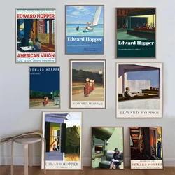 Edward Hopper Famous Abstract Good Quality Prints and Posters Waterproof Paper Sticker Coffee House Bar Posters Wall Stickers