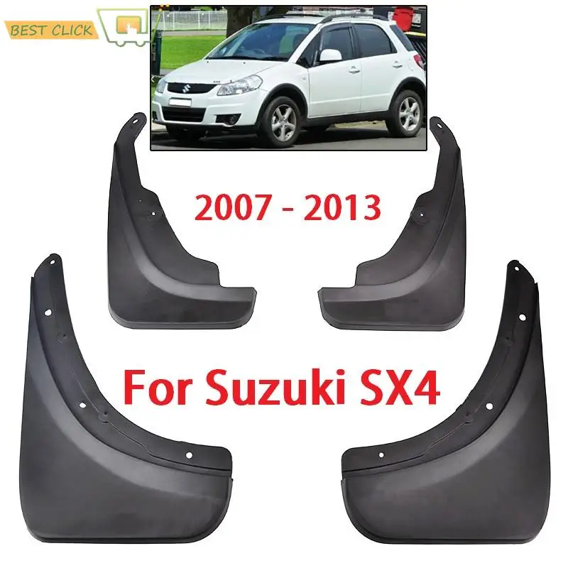 Set Molded Car Mud Flaps For Suzuki SX4 Hatch 2007 2008 2009 2010 2011 2012 2013 Mudflap Splash Guards Mud Flap Mudguards Fender