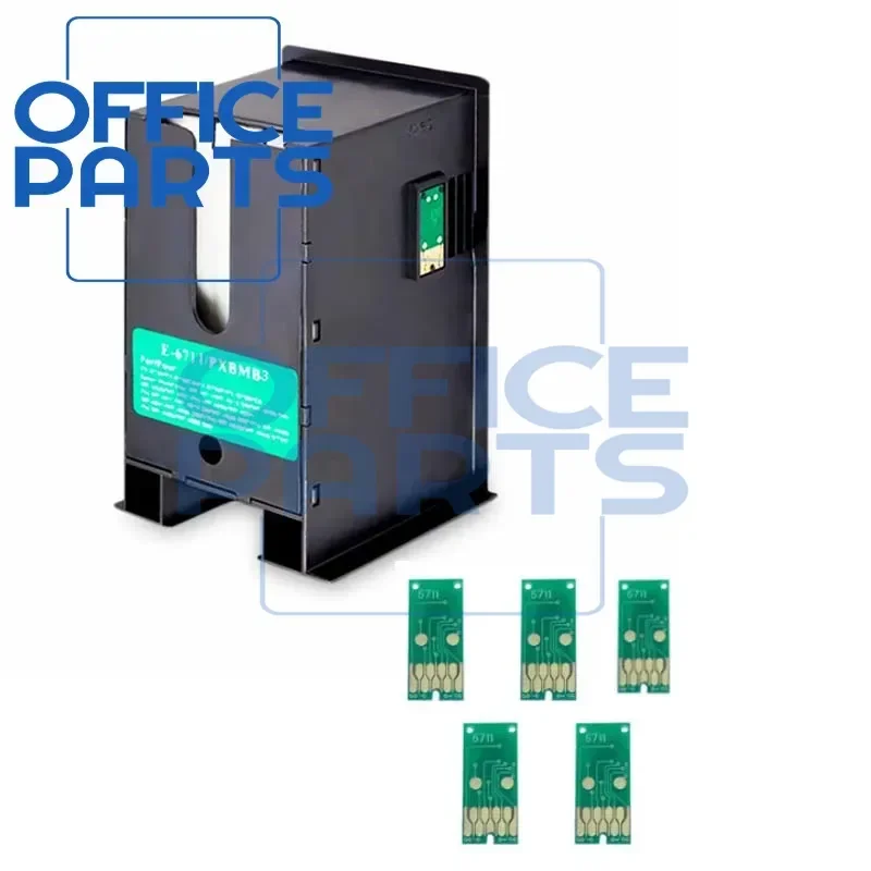 Tanque de mantenimiento 6711 T6711 para impresoras Epson WF-3620 3640 WF-7110 WF-7610 WF-7620 WF-7710 WF-7715 WF-7720 3450 3530 3010 L1455