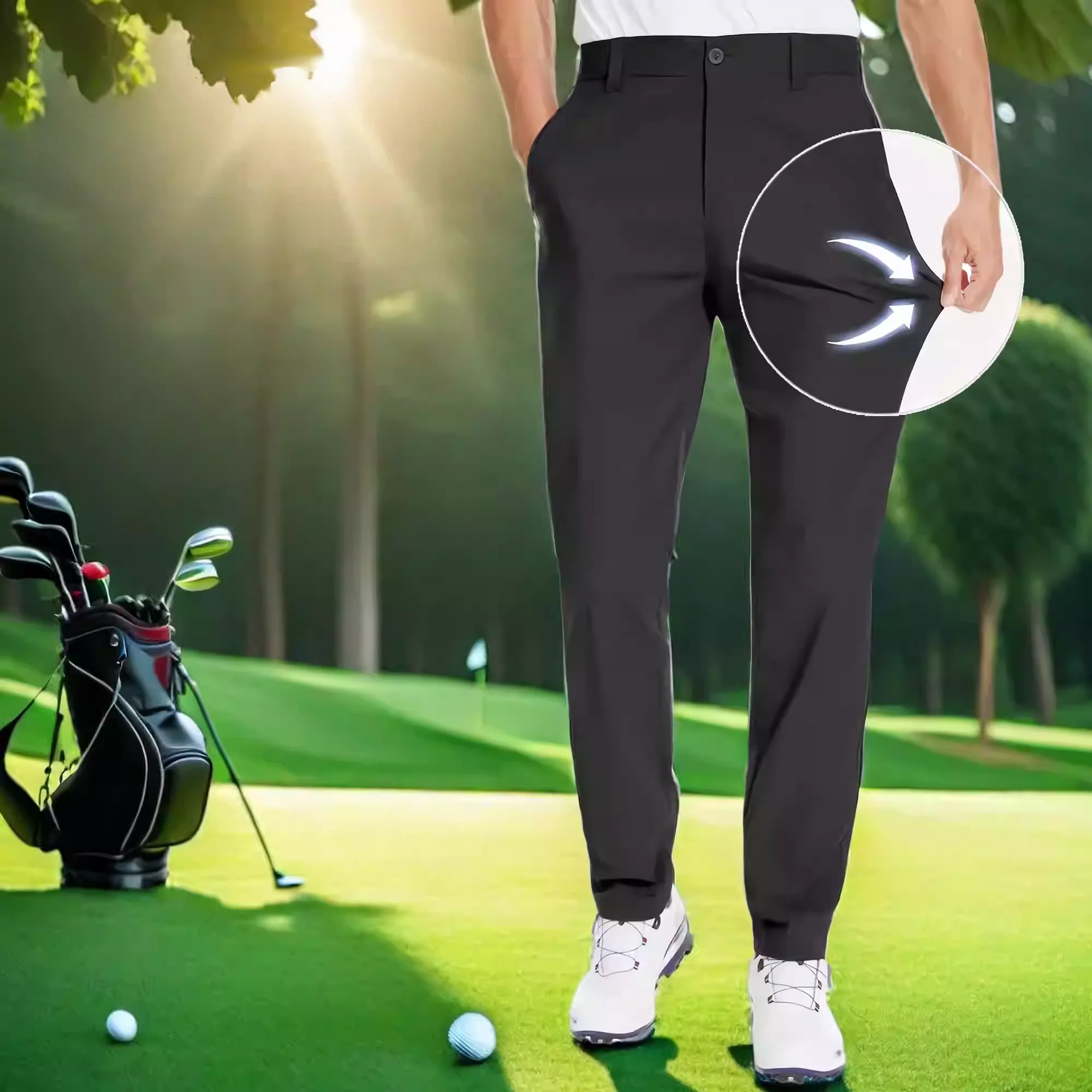 

Men's Business Casual Pants Summer Ultra-Thin Breathable Straight Fit Trousers