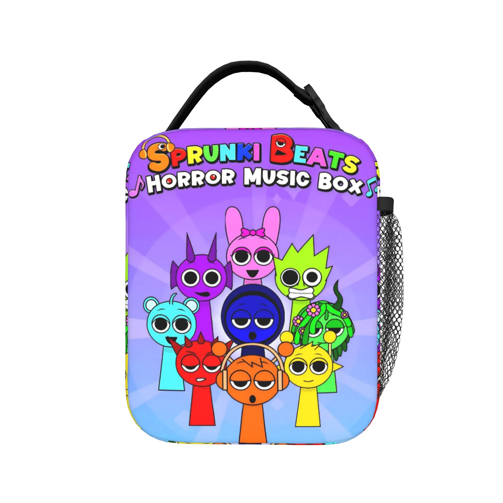 

Термосумка для обедов Sprunki Beats Horror Music Box, многоразовая, портативная, контейнер для еды, ланч-бокс