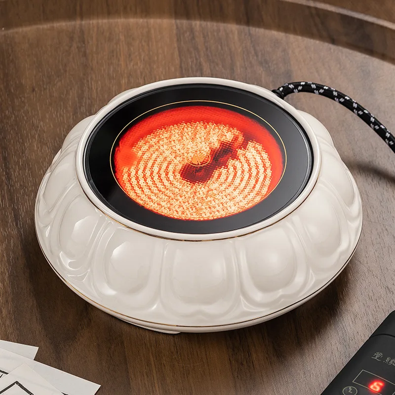 Lotus Shaped Mini Electric Ceramic Tea Stove, Portable Glass Teapot Water Heater for Household Kung Fu Tea Brewing view 4