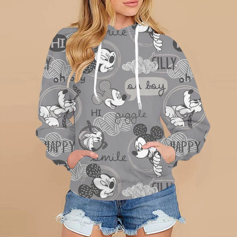 Disney Christmas Mickey Mouse Minnie Hoodie Dress Fashion Disney Sweatshirt Sweatshirt Dress Allover Printed Hoodie for Women