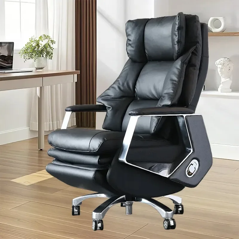 Reclining leather comfortable study computer chair, study office chair, reclining chair