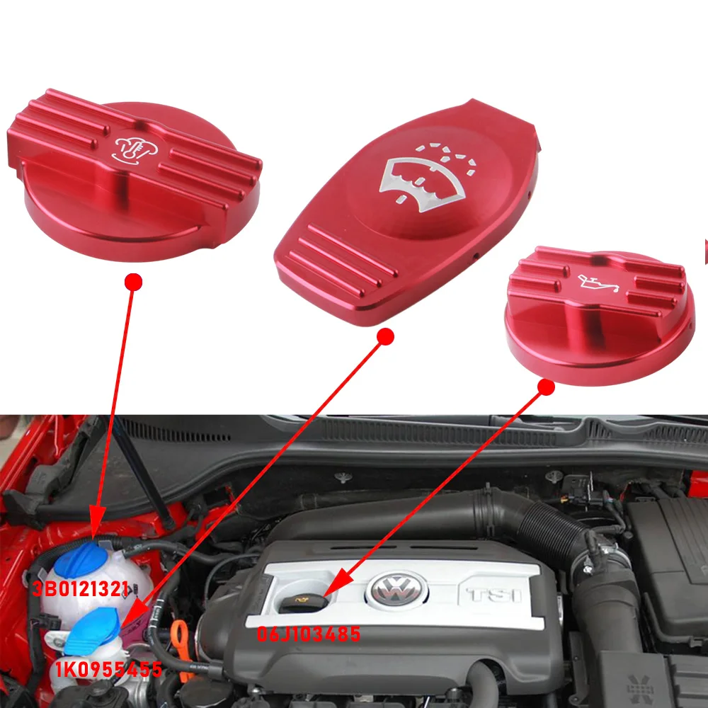 Free Shipping Tank bottle coolant fuel oil cap for VW CC Golf Audi Skoda seat 2.0 T Scirocco aluminum engine protect cap