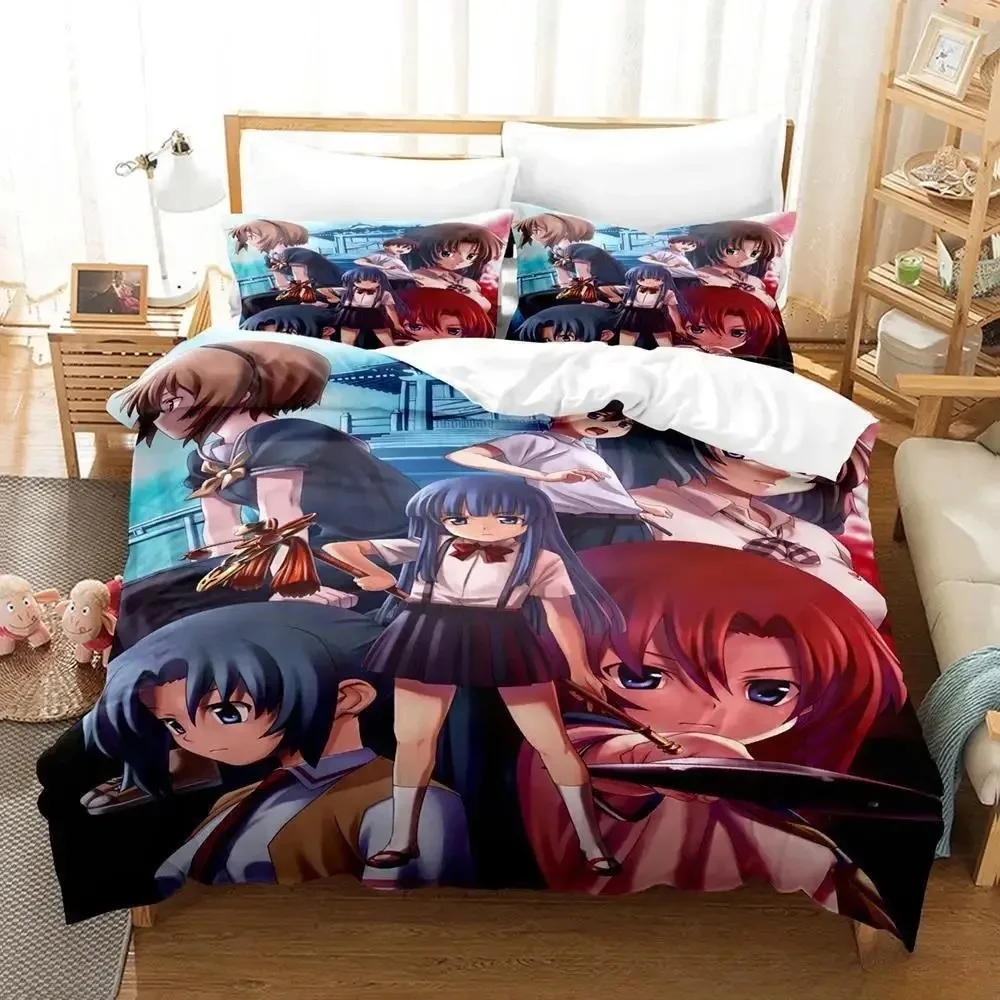 3D Print Anime Higurashi When They Cry Bedding Set Single Twin Full Queen King Size Bed Set Aldult Kid Bedroom Duvet Cover Sets