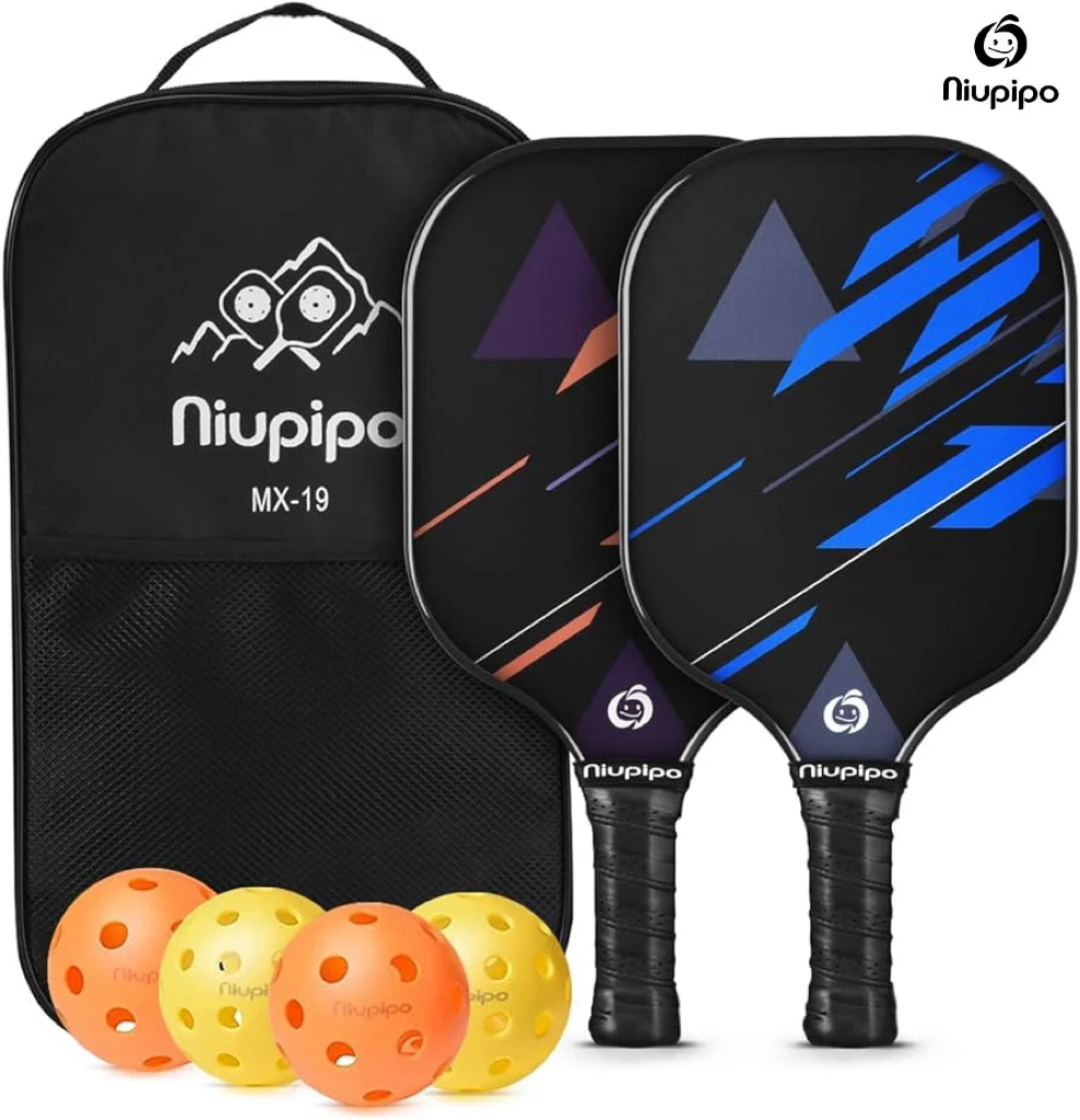 Niupipo USAPA Approved Pickleball Paddle Set of 2 Fiberglass Surface Polymer Honeycomb Core Enhanced Power&Control&Sweet Spot