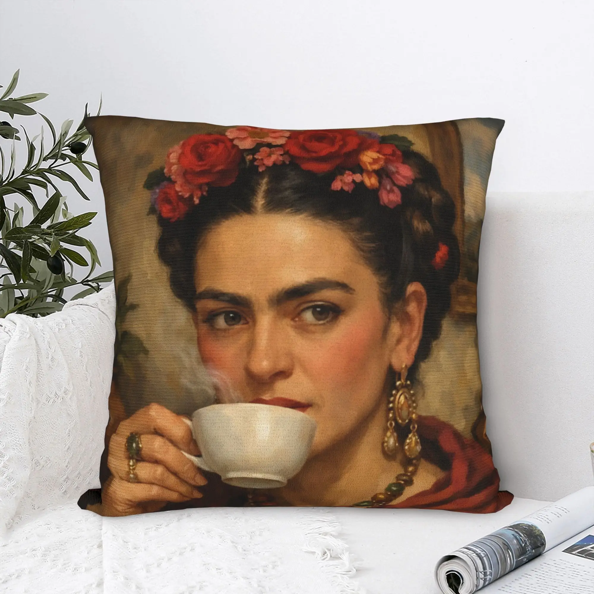 F-Fridas K-Kahlooo Pillow Case  Retro Trendy Pillow Cover Soft Pillowcases For Living Room Sofa