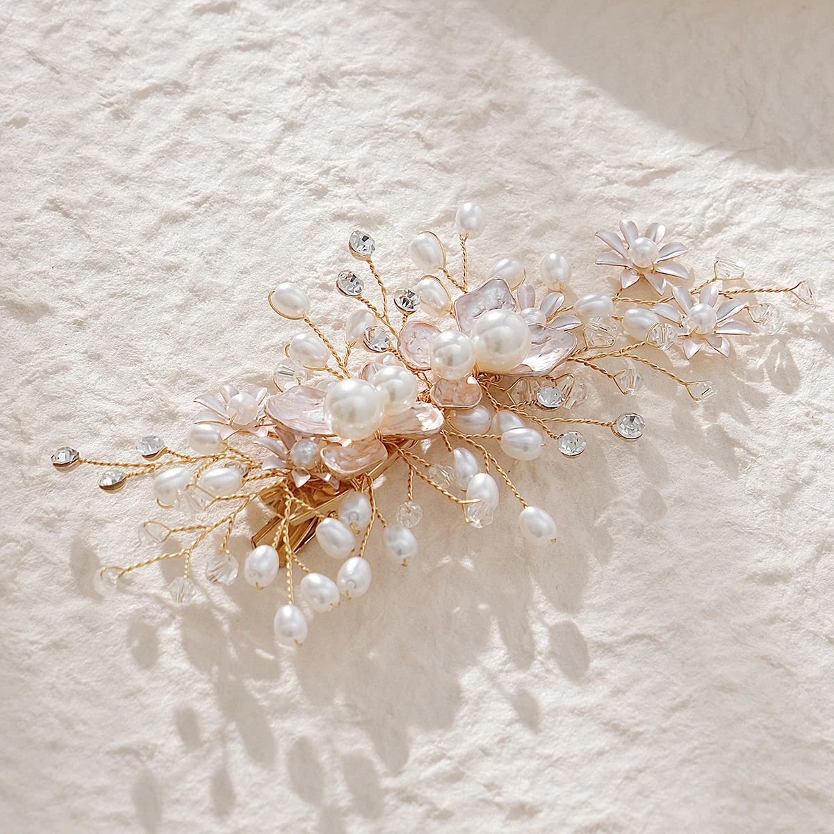 Handmade Pearl Hair Clips Alloy Flower Side Clips Bridal Jewelry Bridal Wedding Hair Pins Headdress Gift for Friend and Family image 4