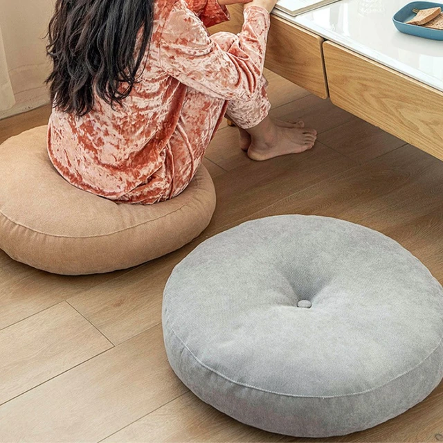 Inyahome Round Japanese Linen Tatami Floor Seat Cushion Meditation Yoga Window Mat Four Season Kindergarten Classroom Office Mat