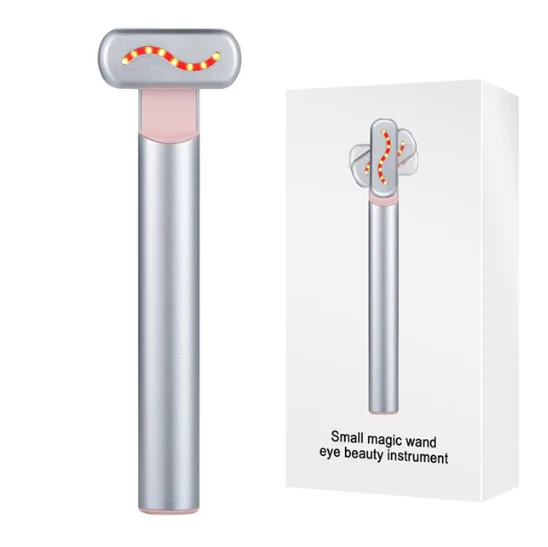 Stylo masseur pour les yeux et le cou, compresse à chaud, vibrant, lumière rouge, soin de la peau, anti-rides, outil de beauté