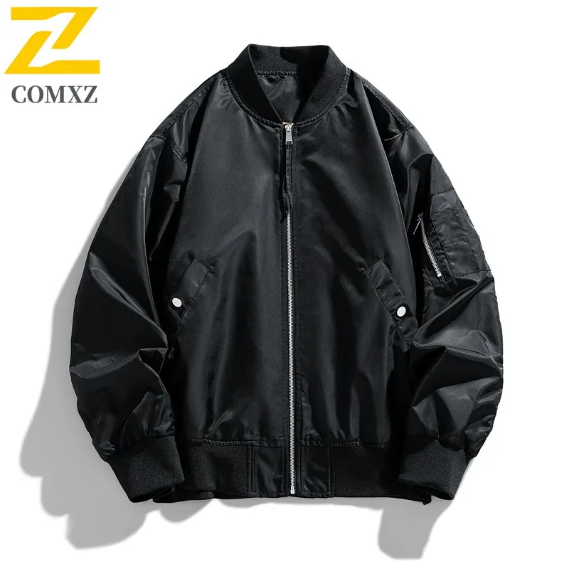 

COMXZ повседневная куртка с воротником-стойкой, мужская удобная мотоциклетная куртка для пешего туризма, городская уличная мода, легкая осенняя новая одежда