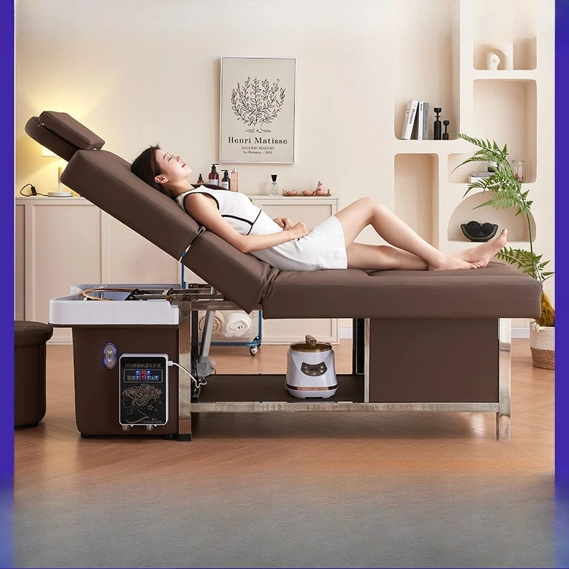 

Hair treatment shampoo bed Thai massage bed water circulation fumigation stainless steel beauty salon special