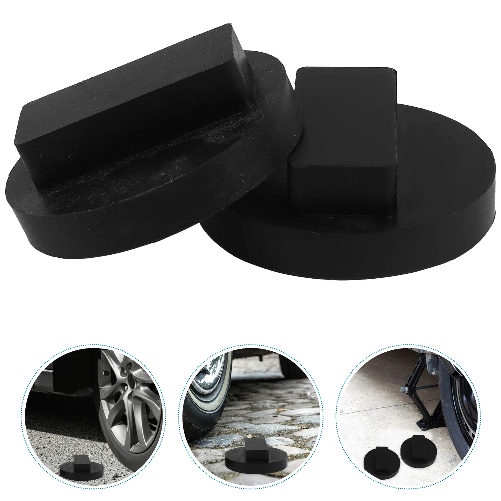 

2Pcs Rubber Jack Pads Car Lift Support Universal Fit Easy Installation Durable Material Reliable Jack Pads Car Lift Support