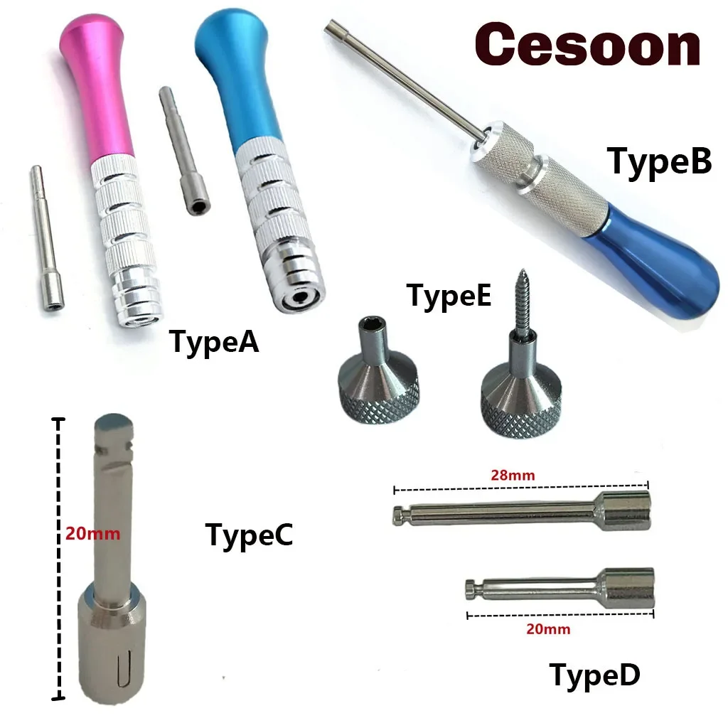 Dental Orthodontic Screwdriver Micro Screw Driver Handle Hexagonal Keys Short Stem Driver Ortho Hand Finger Key Matchining Tool