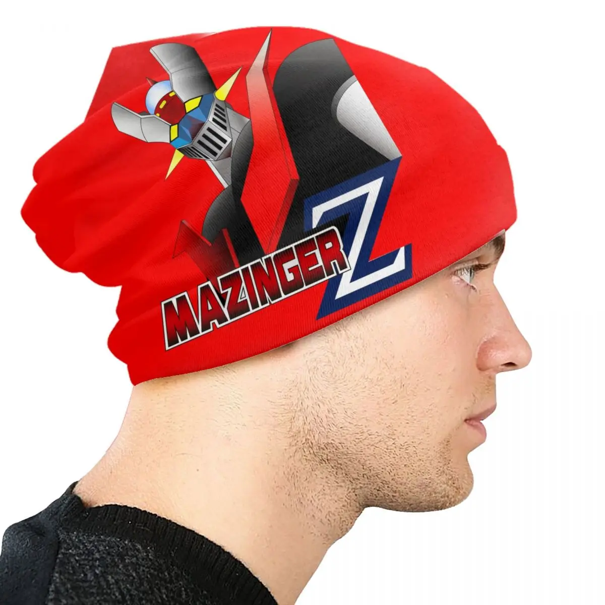 Mazinger Z Beanie Cap Unisex Winter Warm Bonnet Homme Knit Hats Cool Outdoor Ski UFO Robot Anime Manga Skullies Beanies Caps