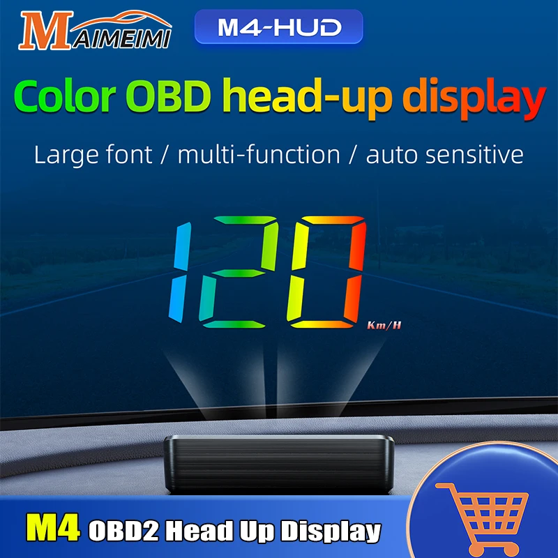 M4 OBD2 Head Up Display Car OBD Smart HUD Tachimetro Temperatura acqua Indicatore di tensione con allarme Display digitale Misuratore elettronico automatico