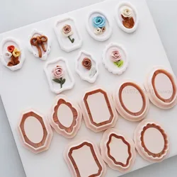 Embossed Frame Basic Geometric Shaped Polymer Clay Cutters DIY Earrings Jewelry Pendant Dangle Mold Pottery Clay Making Tools