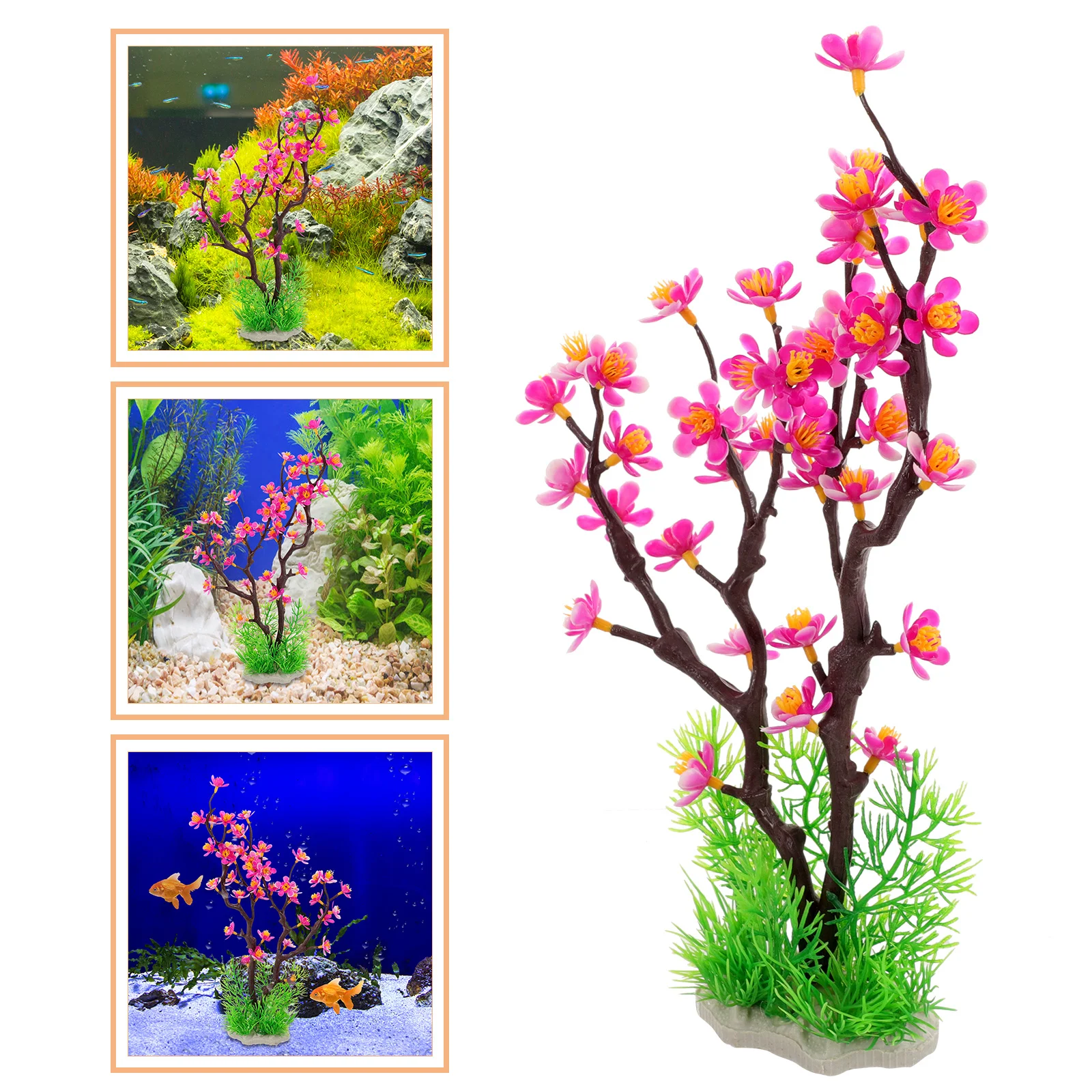 

Realistic Aquarium Plum Blossom Decor Fish Tank Plants Simulation Flower for Aquarium Landscaping Decoration Supplies