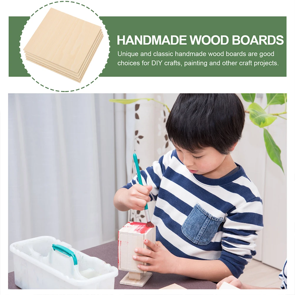 

5 Pcs 300x300mm 3mm Basswood Sheets Multilayer Board Unfinished Wooden Boards for Crafts Smooth Wood Planks Carving