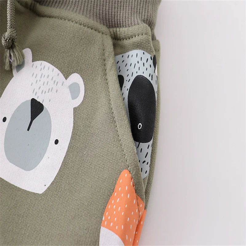 Jumping meters  2-7T Drawstring Children Sweatpants for Autumn Spring Plain Boys Girls Long Pants Fashion Sport Kids Trousers