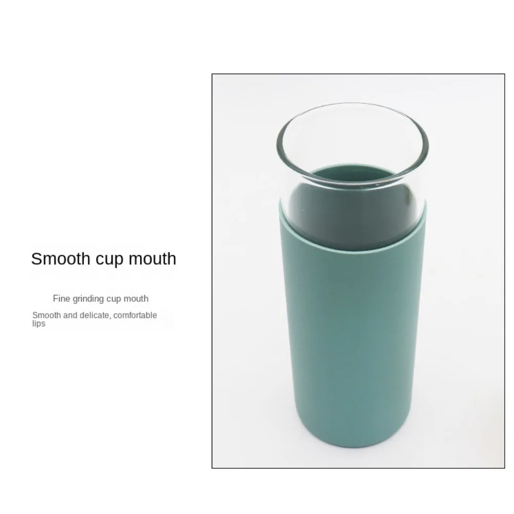 High Aesthetic Value 500ml Glass Cup with Straw with Lid Gelas Kaca Tahan Panas Iced Water Bottle Mini Coffee Cup