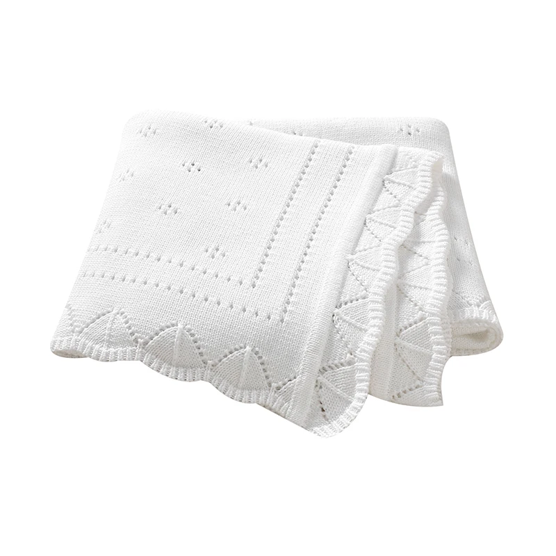 

100*80cm Baby Blankets Cotton Knitted Newborn Boys Girls Monthly Stroller Nursery Swaddle Wrap Sleepsack Lightweight Throw Quilt