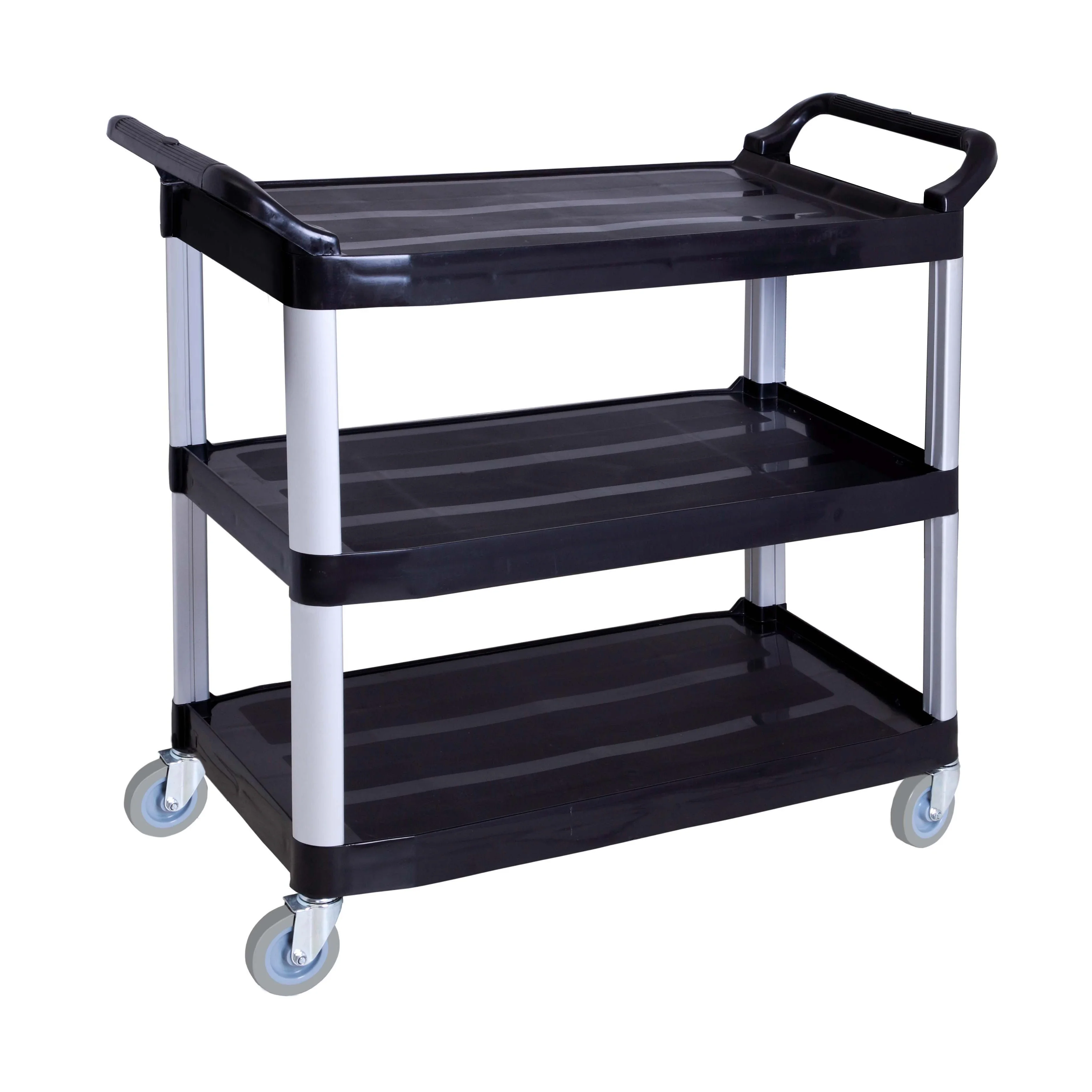 

Hotel Restaurant Dining Hand 3 Tier Plastic Service Trolley Plastic Cart