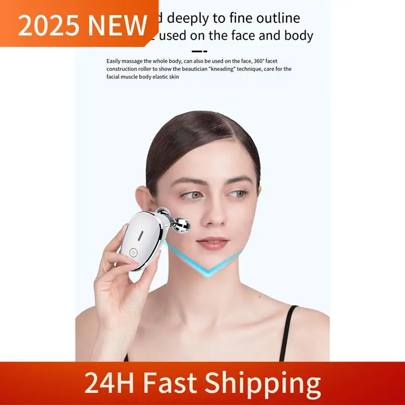 2025 Trend Microcurrent Vibrating Beauty Instrument Electric Face Lift Roller Massager Skin Tighten Massage Beauty Devices