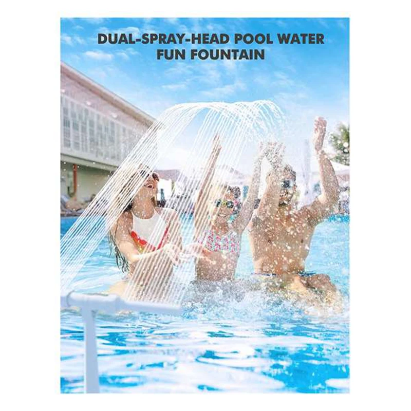 Double Head Swimming Pool Fountain Stand Pool Cooling Sprinkler System With Adjustable Height Pool Sprinkler Fountain Durable