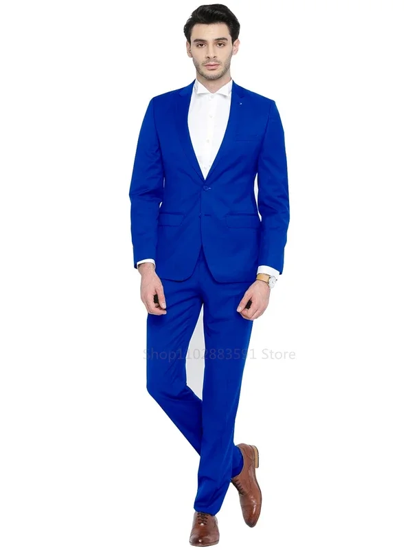 2-częściowe eleganckie smokingi ślubne garnitury Slim Fit pan młody dla mężczyzn garnitur pana młodego męski formalny biznes (kurtka + spodnie)