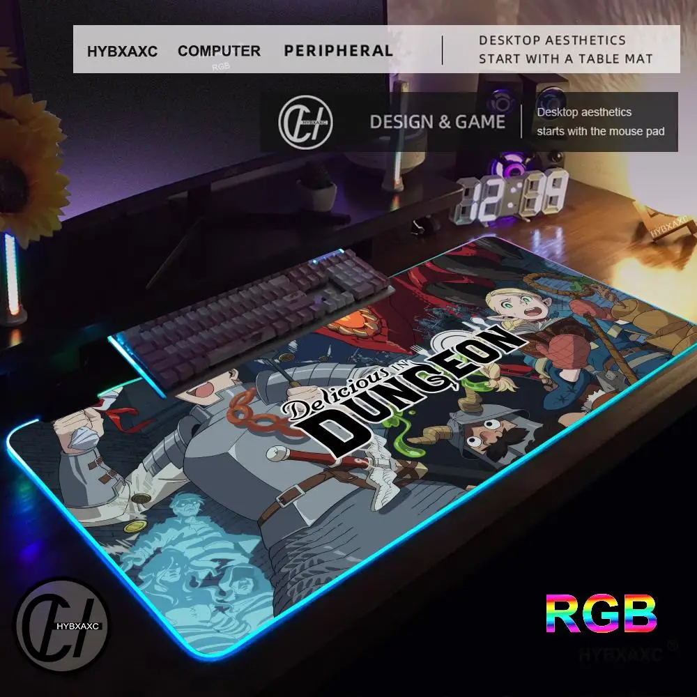 

Delicious in Dungeon Dungeon Meal Danjon Meshi Large RGB Mouse Pad Computer Laptop Non-slip Office Keyboard Desk Mat Mousepad