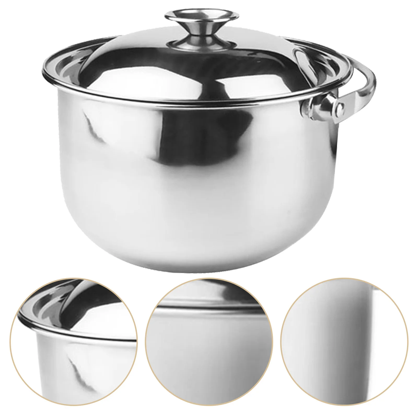 

Stainless Steel Soup Pot 20Cm Lidded Cooking Pot For Home Kitchen Gas Induction Stove Multi-Functional Stockpot Kitchenware