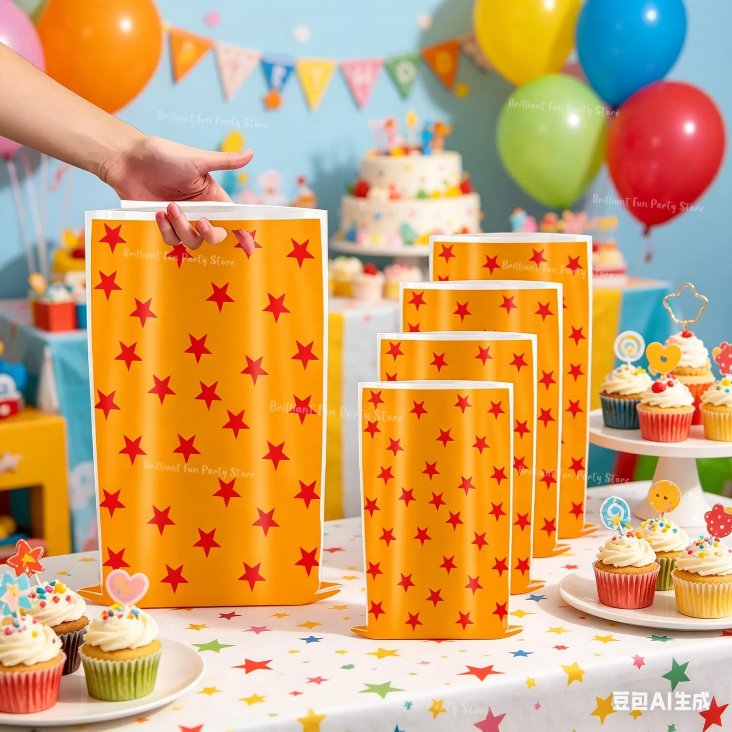 Cartoon Orange Geschenktüten für Kinder – Geburtstagsparty-Zubehör Goku Goody Biscuit Candy Bag Baby Shower Decor Jungen Partygeschenke – Detail 3