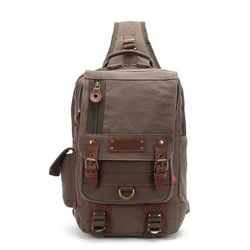 Chikage Large Capacity Single-shoulder Backpack High Quality Fashion Chest Bag Multi-function Unisex Vintage Canvas Bag