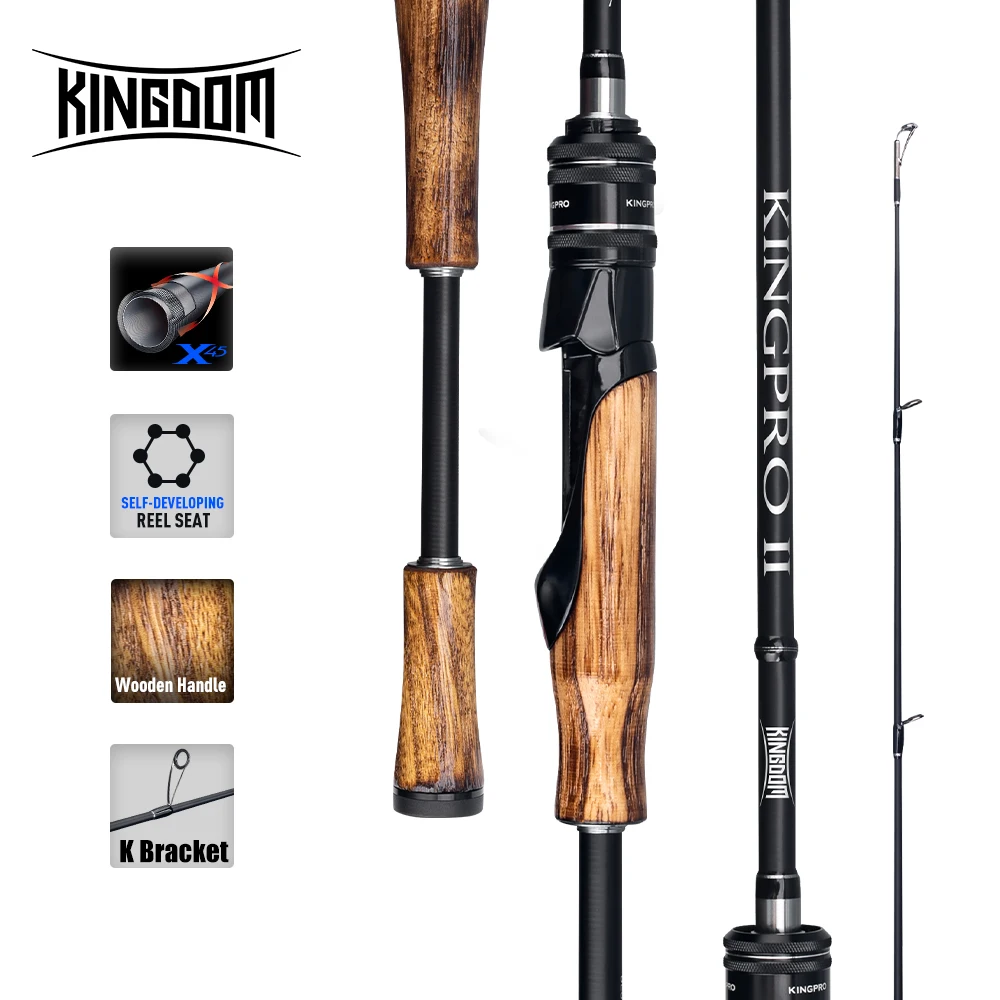 

Kingdom Fishing Rods New Kingpro2 Series 1.8m 1.98m 2.1m M ML L Power MF Action Spinning Casting Carbon 2 Sections Rod Lure Rod