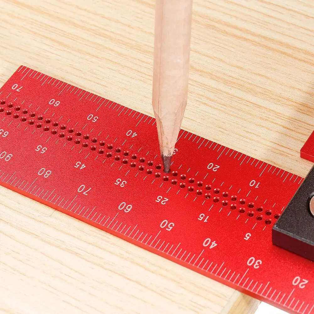 CRTOL-Règle de travail de calcul en alliage d'aluminium, carré de précision, mesure de vitesse en T garantie, 100mm, 4 pouces