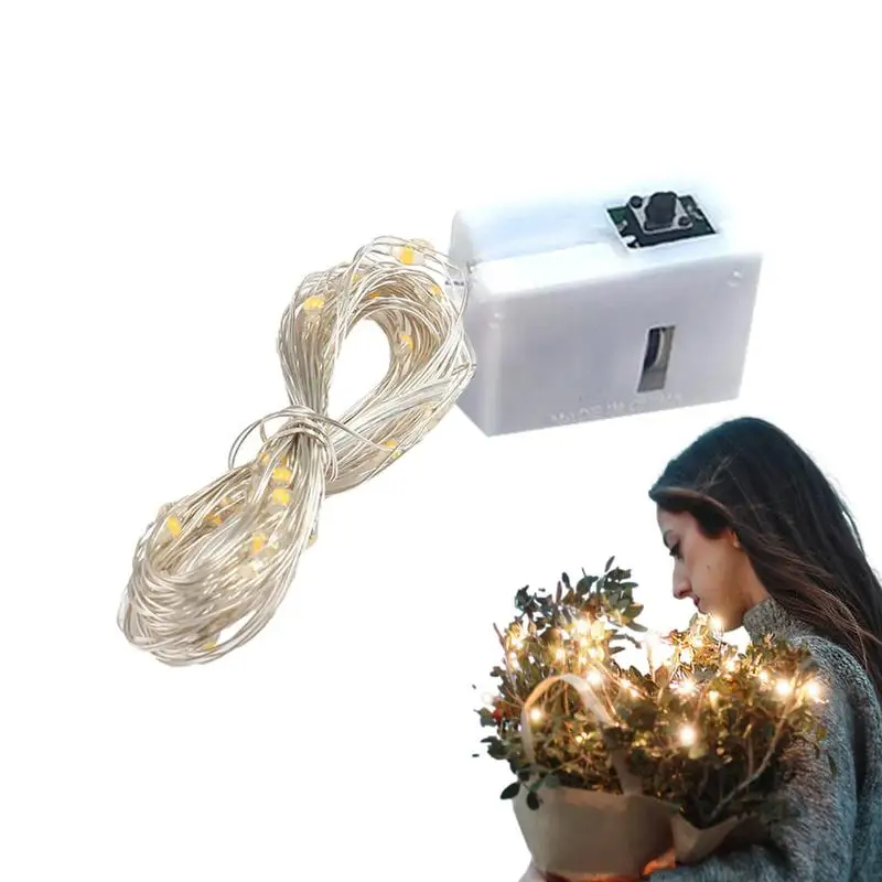 Lampu lentera LED 2/3meter, Lentera Natal dongeng kotak hadiah kue bintang kreatif tali lampu baterai lampu kawat tembaga